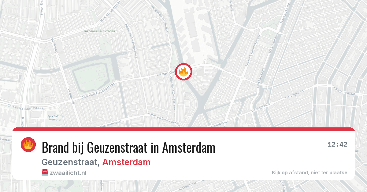 Brand bij Geuzenstraat in Amsterdam — 18 mrt 2026