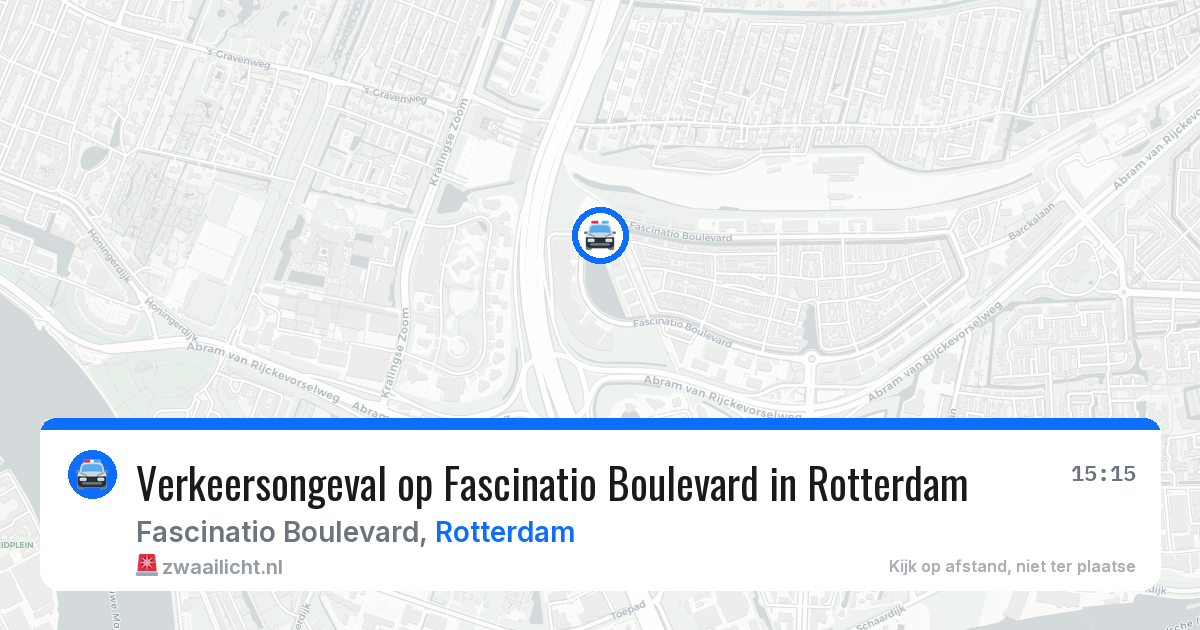 Verkeersongeval op Fascinatio Boulevard in Rotterdam — 26 jun 2026