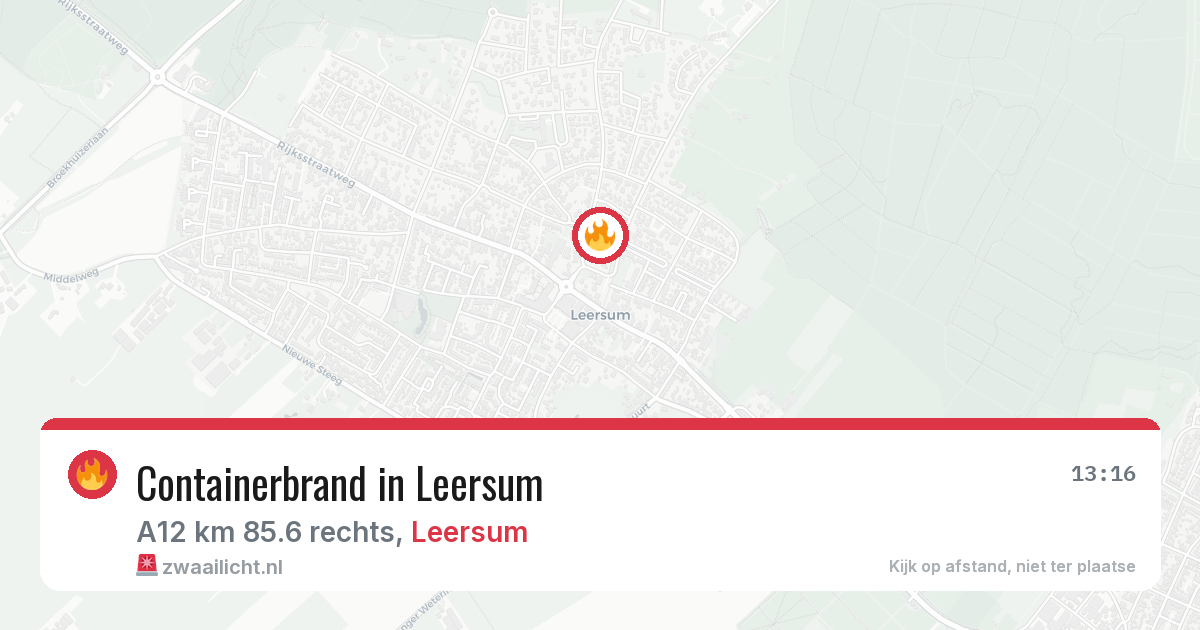 Containerbrand in Leersum — 13 mei 2026