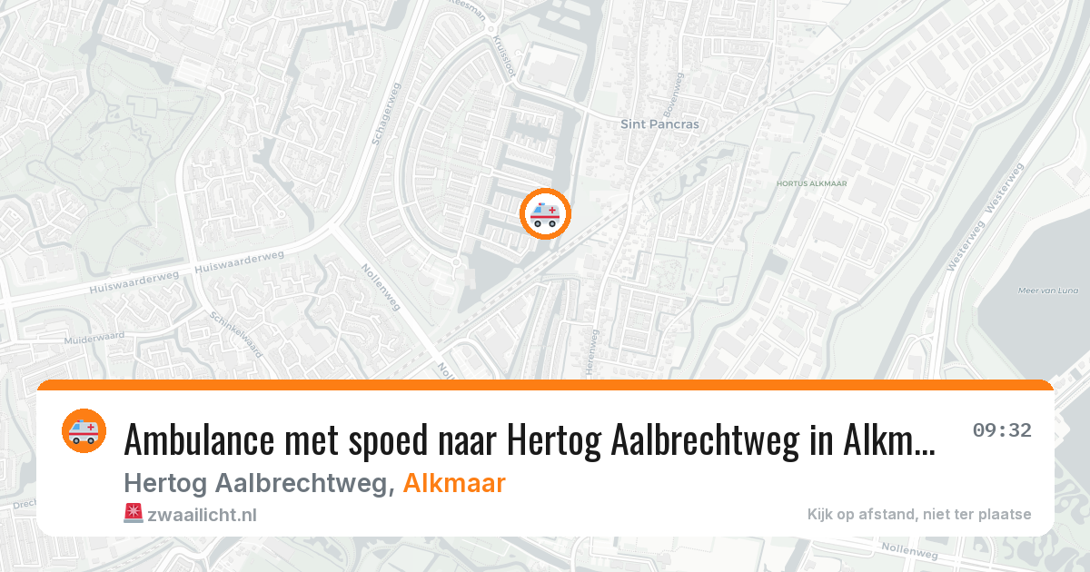 Ambulance met spoed naar Hertog Aalbrechtweg in Alkmaar — 2 aug 2026
