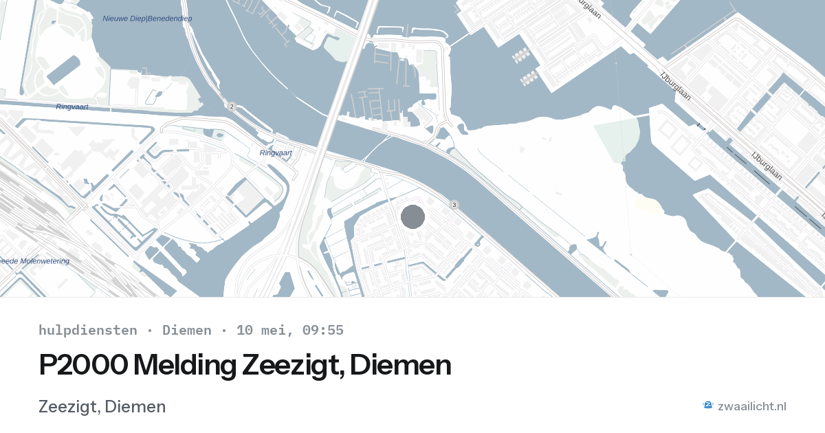 P2000 Melding Zeezigt, Diemen — 10 mei 2026