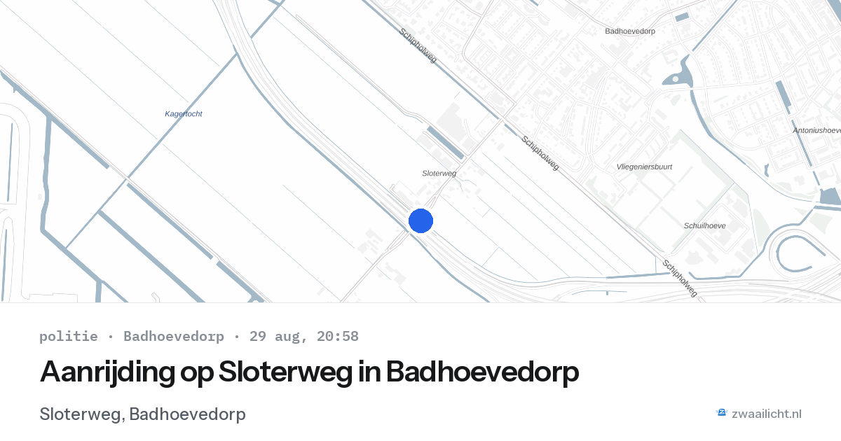 Aanrijding op Sloterweg in Badhoevedorp — 29 aug 2026
