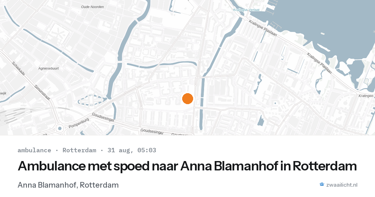 Ambulance met spoed naar Anna Blamanhof in Rotterdam — 31 aug 2026