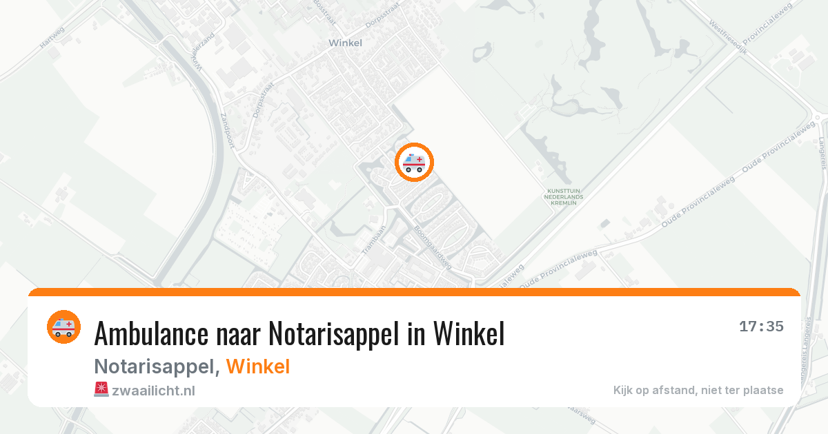 Ambulance naar Notarisappel in Winkel — 4 jul 2026