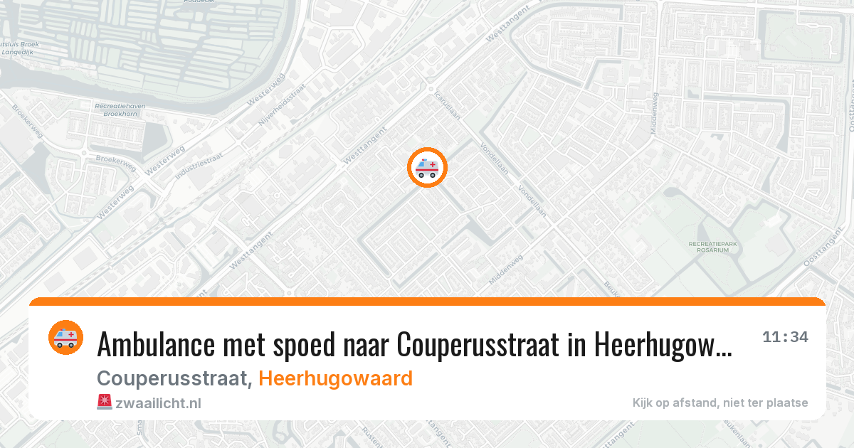 Ambulance met spoed naar Couperusstraat in Heerhugowaard — 6 jul 2026