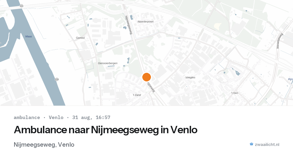 Ambulance naar Nijmeegseweg in Venlo — 31 aug 2026