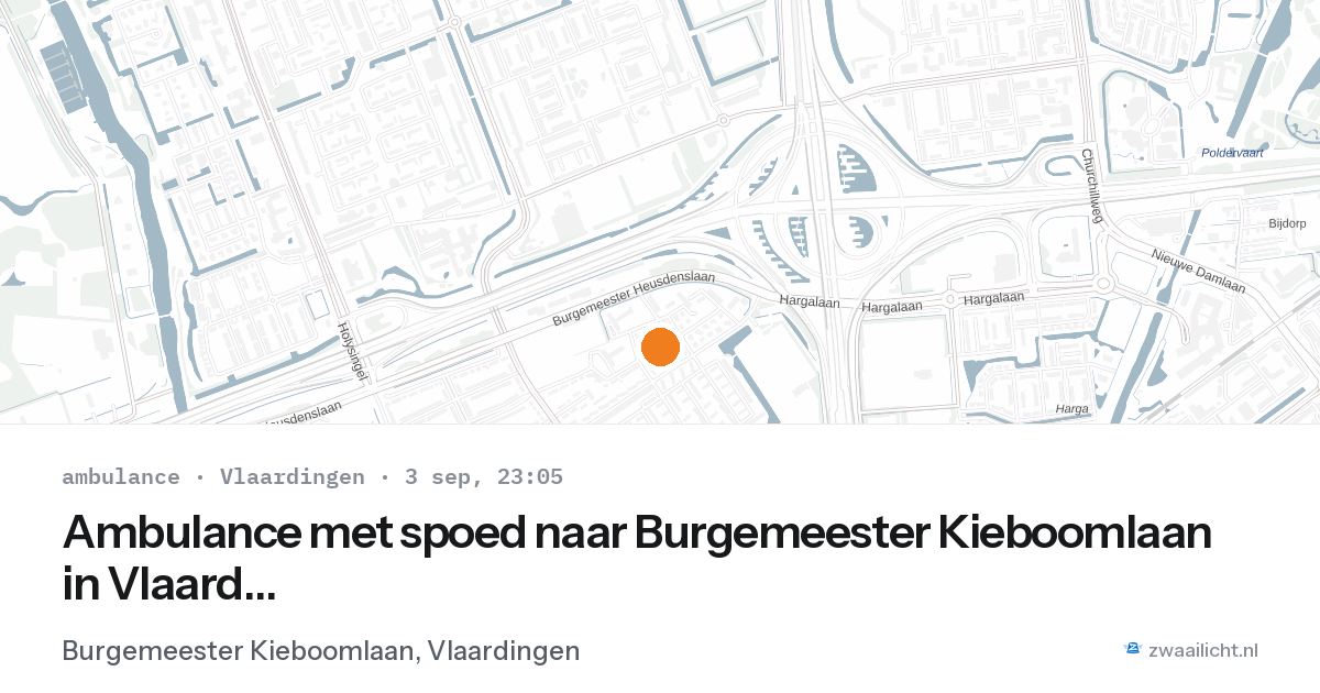 Ambulance met spoed naar Burgemeester Kieboomlaan in Vlaardingen — 3 sep 2026