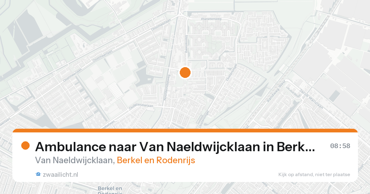 Ambulance naar Van Naeldwijcklaan in Berkel en Rodenrijs — 20 aug 2026
