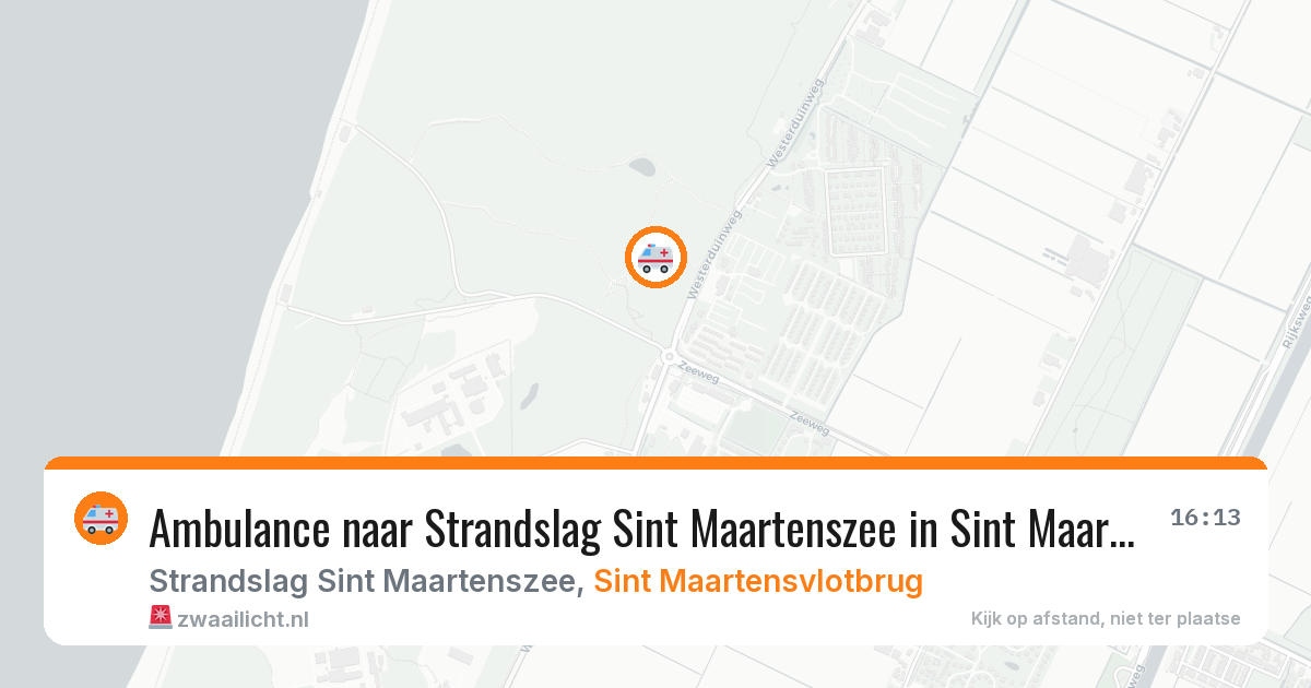 Ambulance naar Strandslag Sint Maartenszee in Sint Maartensvlotbrug — 1 aug 2026