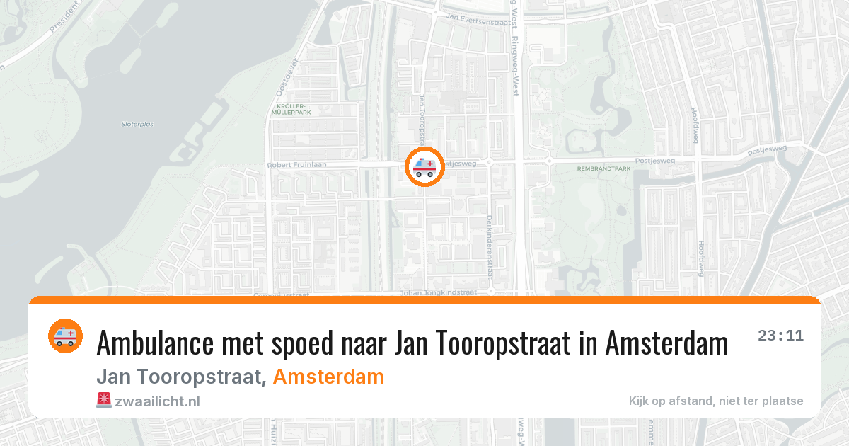 Ambulance met spoed naar Jan Tooropstraat in Amsterdam — 19 jul 2026