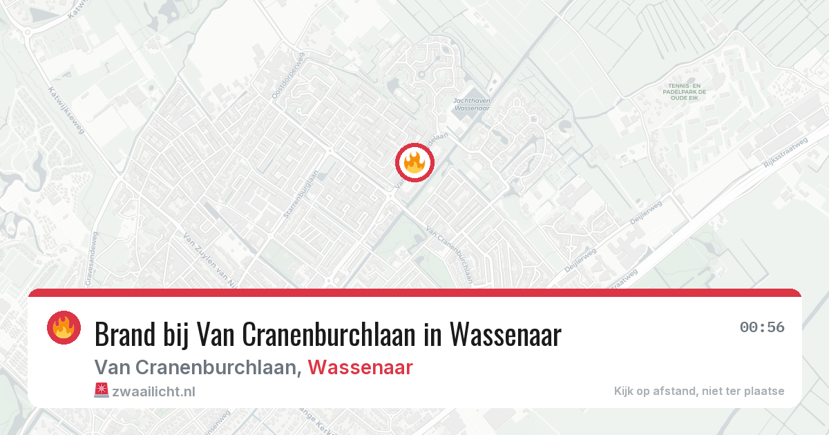 Brand bij Van Cranenburchlaan in Wassenaar — 19 jun 2026