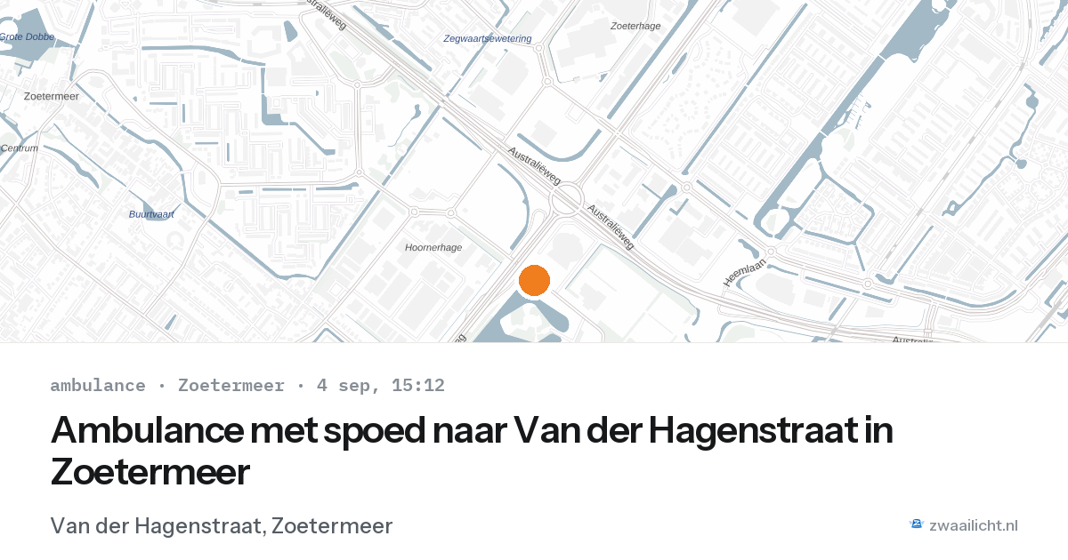 Ambulance met spoed naar Van der Hagenstraat in Zoetermeer — 4 sep 2026