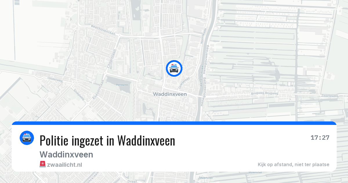 Politie ingezet in Waddinxveen — 17 jun 2026 | 🚨 Zwaailicht.nl