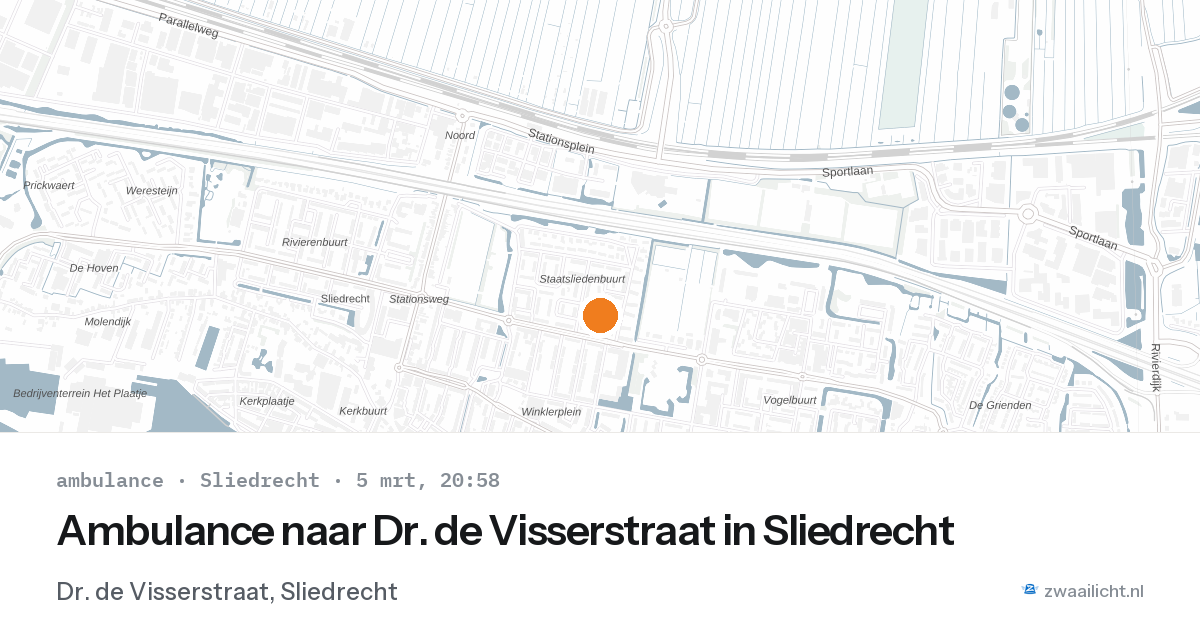 Ambulance naar Dr. de Visserstraat in Sliedrecht — 5 mrt 2026