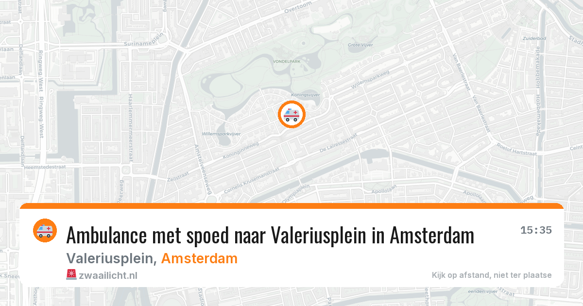 Ambulance met spoed naar Valeriusplein in Amsterdam — 11 aug 2026