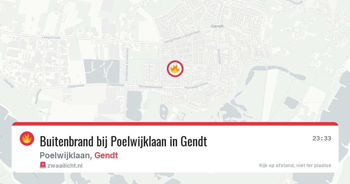 Buitenbrand bij Poelwijklaan in Gendt — 31 jul 2026