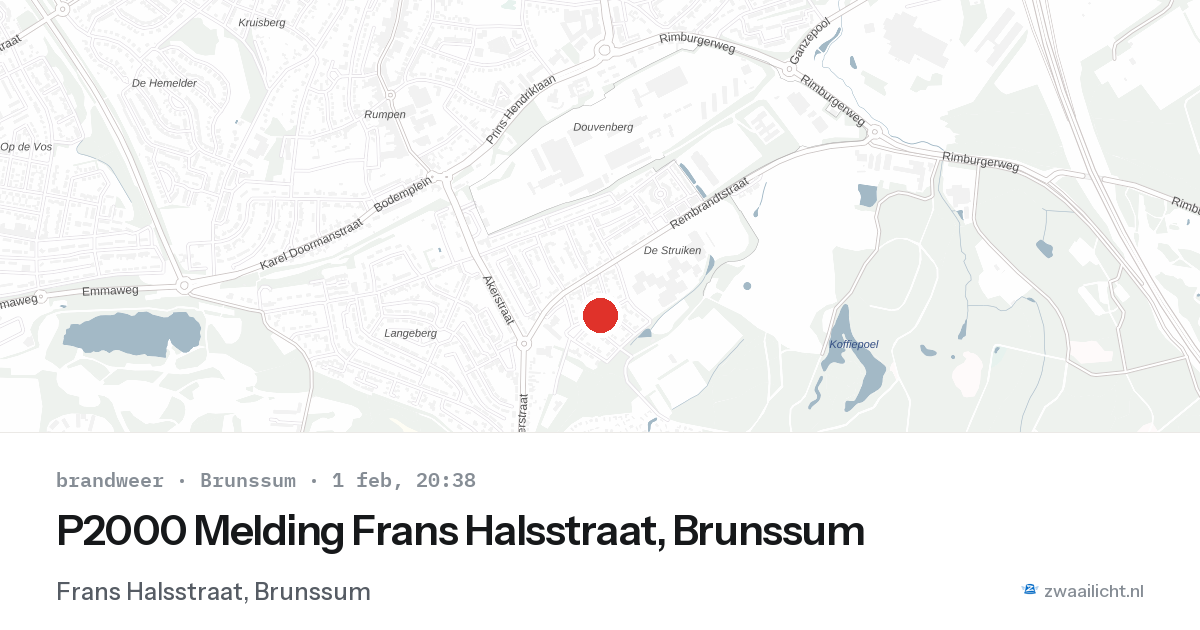 P2000 Melding Frans Halsstraat, Brunssum — 1 feb 2026