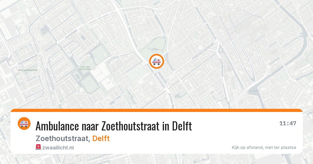 Ambulance naar Zoethoutstraat in Delft — 25 jun 2026