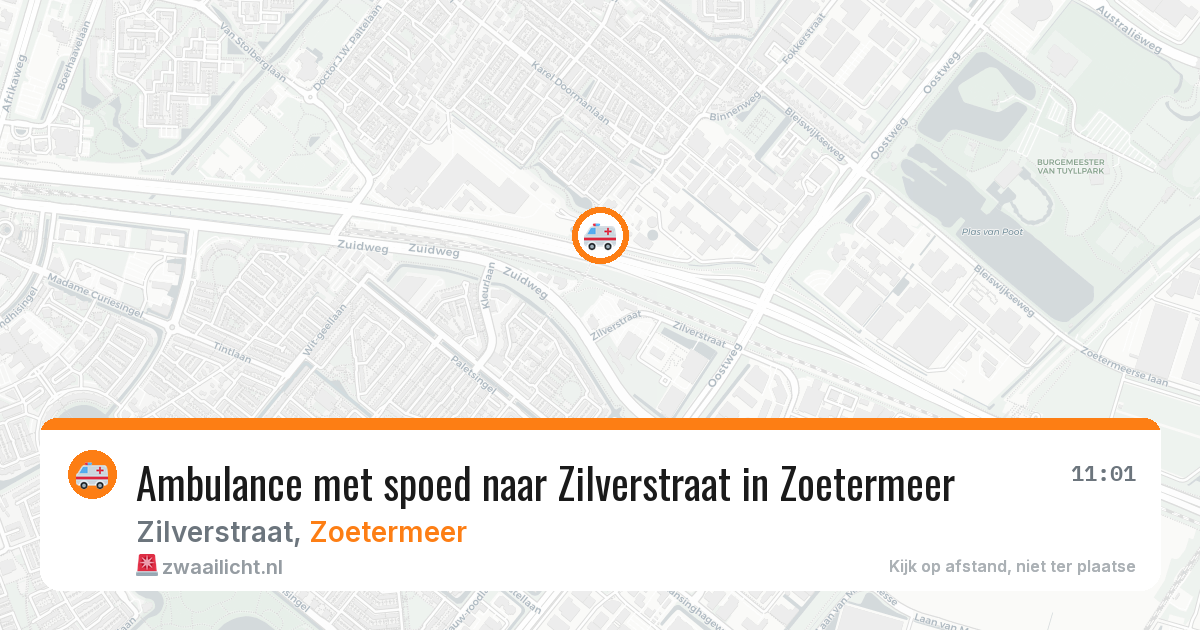 Ambulance met spoed naar Zilverstraat in Zoetermeer — 5 aug 2026