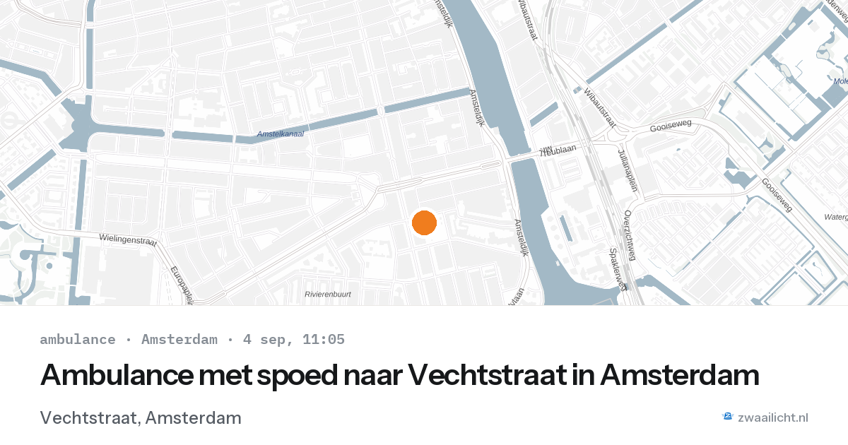 Ambulance met spoed naar Vechtstraat in Amsterdam — 4 sep 2026