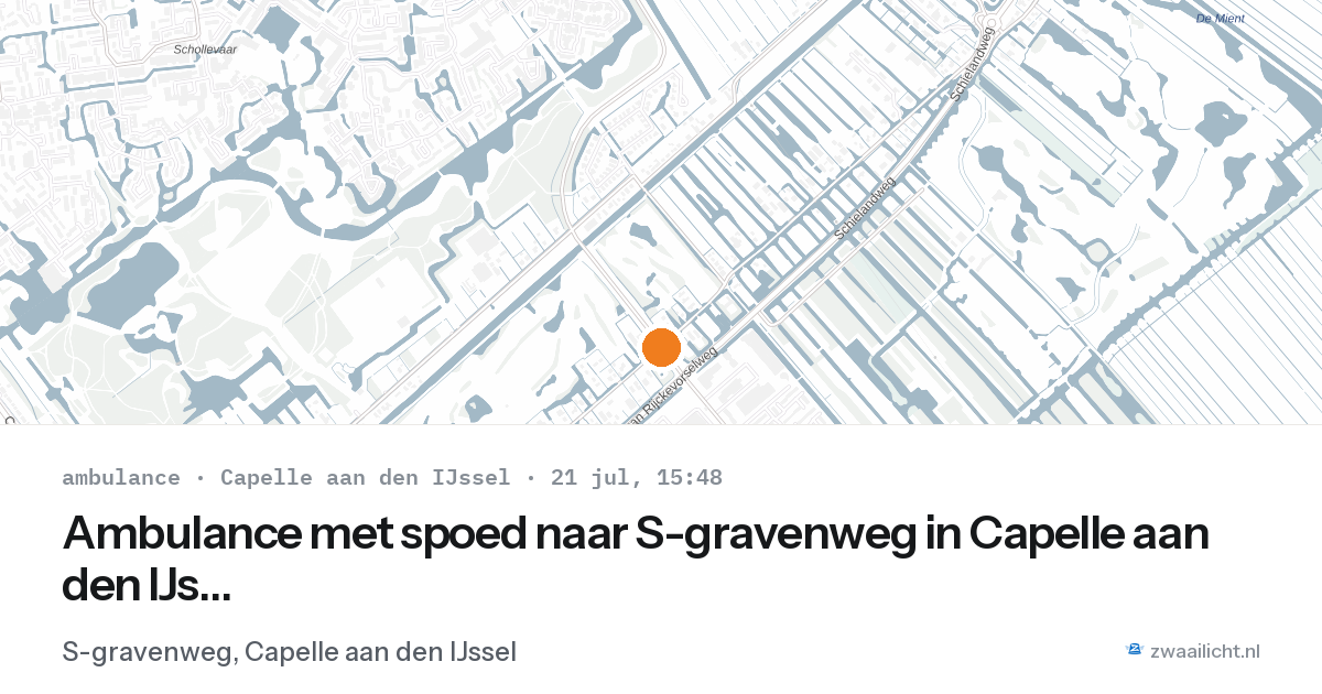 Ambulance met spoed naar S-gravenweg in Capelle aan den IJssel — 21 jul 2026