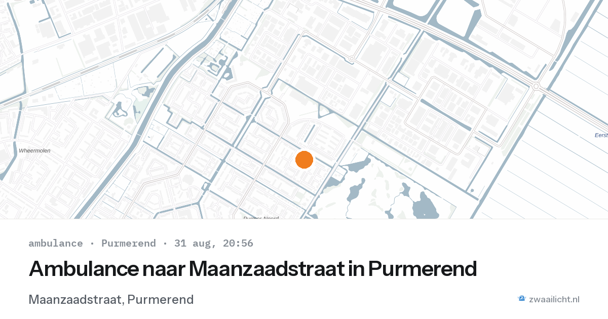 Ambulance naar Maanzaadstraat in Purmerend — 31 aug 2026
