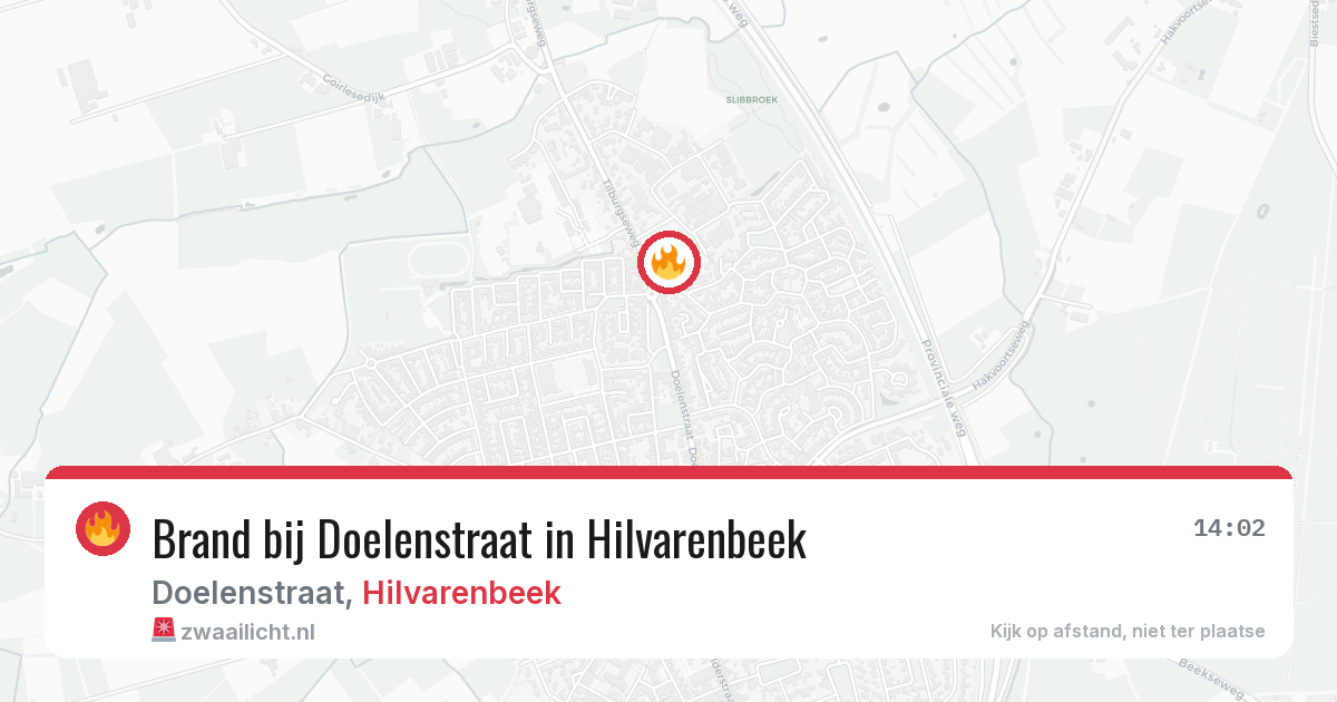 Brand bij Doelenstraat in Hilvarenbeek — 30 jul 2026