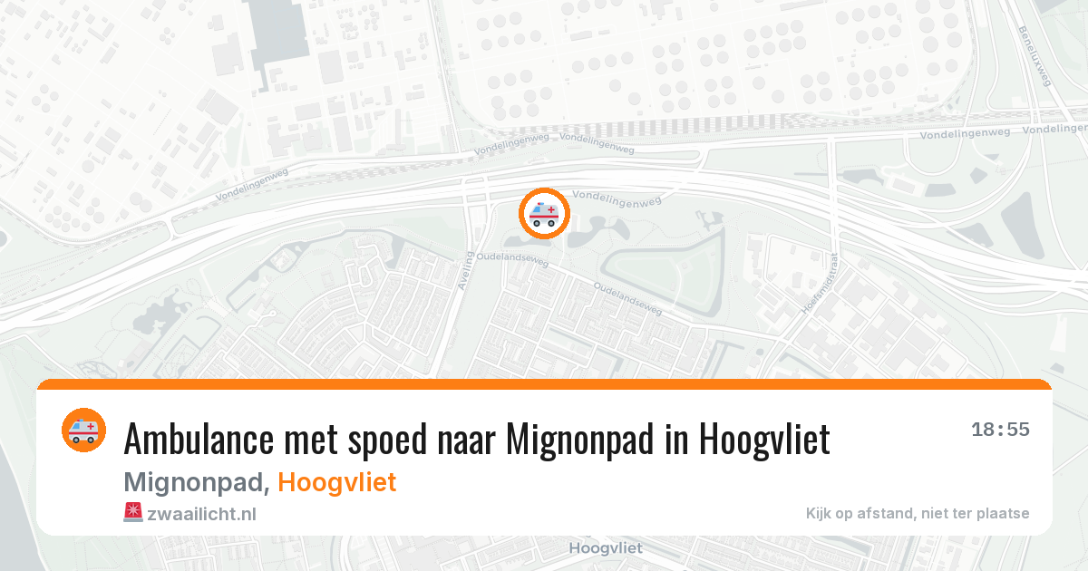 Ambulance met spoed naar Mignonpad in Hoogvliet — 6 jul 2026