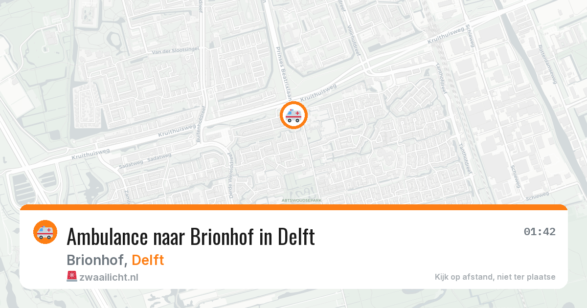 Ambulance naar Brionhof in Delft — 10 aug 2026