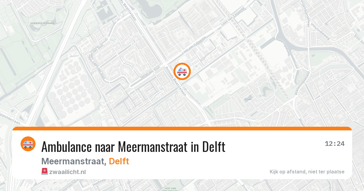 Ambulance naar Meermanstraat in Delft — 14 jun 2026