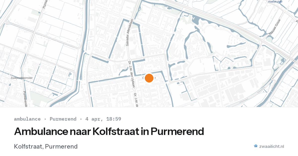 Ambulance naar Kolfstraat in Purmerend — 4 apr 2026