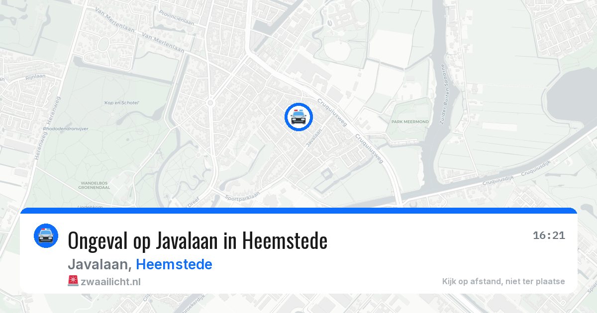 Ongeval op Javalaan in Heemstede — 20 jun 2026