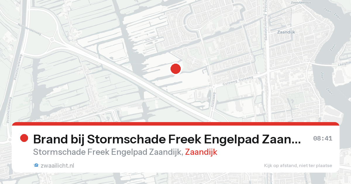 Brand bij Stormschade Freek Engelpad Zaandijk in Zaandijk — 17 aug 2026