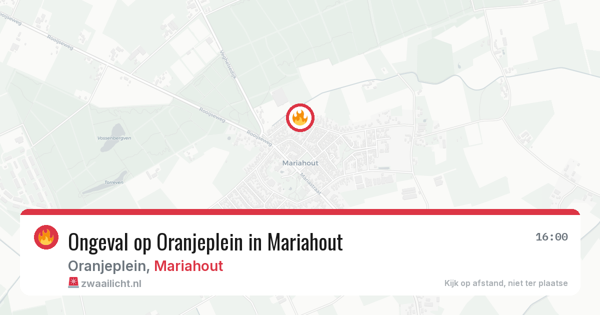Ongeval op Oranjeplein in Mariahout — 20 jun 2026