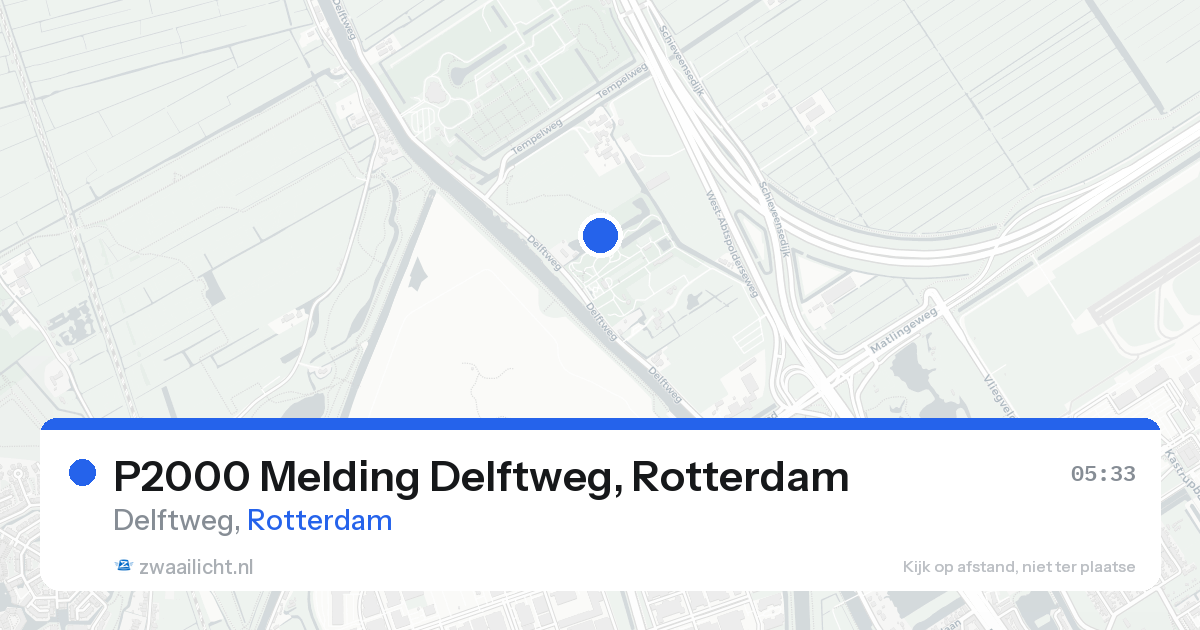 P2000 Melding Delftweg, Rotterdam — 20 aug 2026