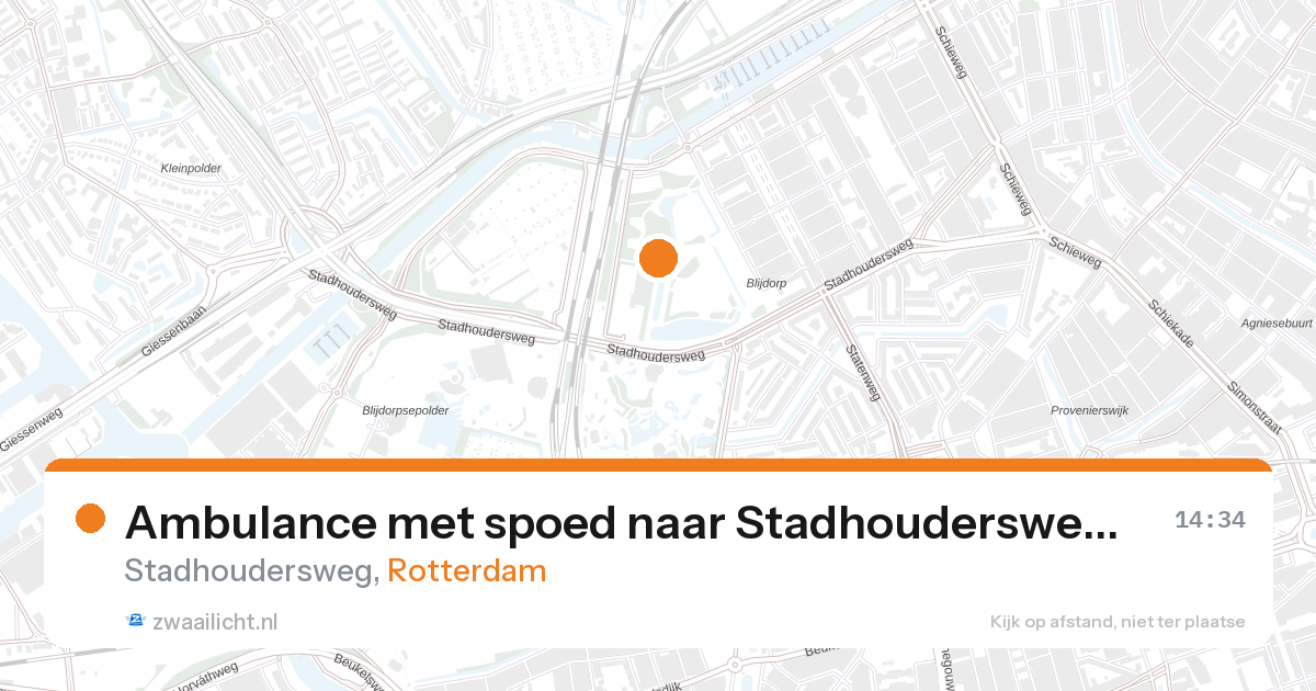 Ambulance met spoed naar Stadhoudersweg in Rotterdam — 26 aug 2026