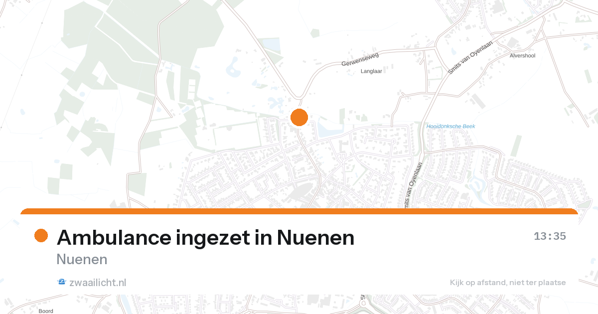 Ambulance ingezet in Nuenen — 26 aug 2026