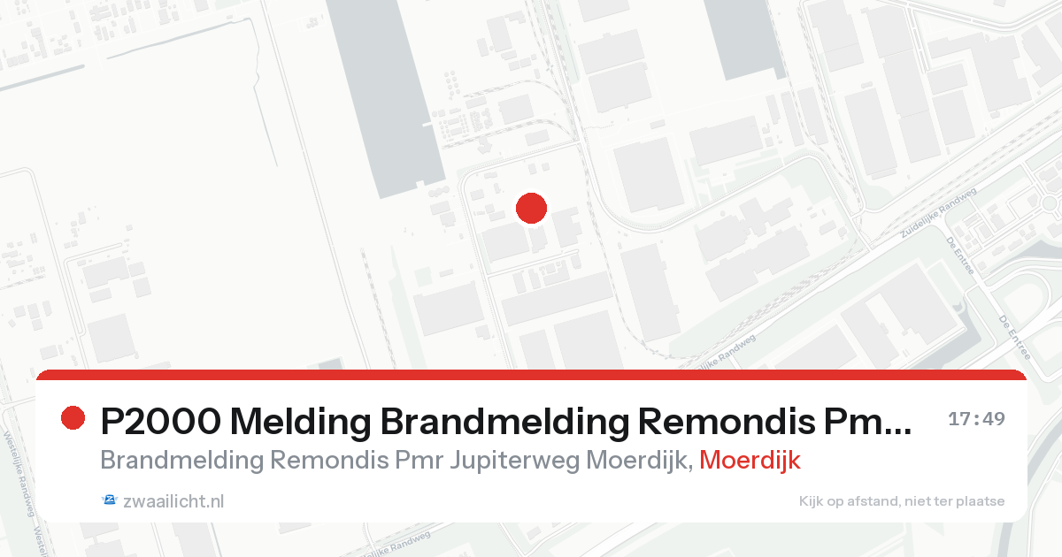 P2000 Melding Brandmelding Remondis Pmr Jupiterweg Moerdijk, Moerdijk — 30 jan 2026