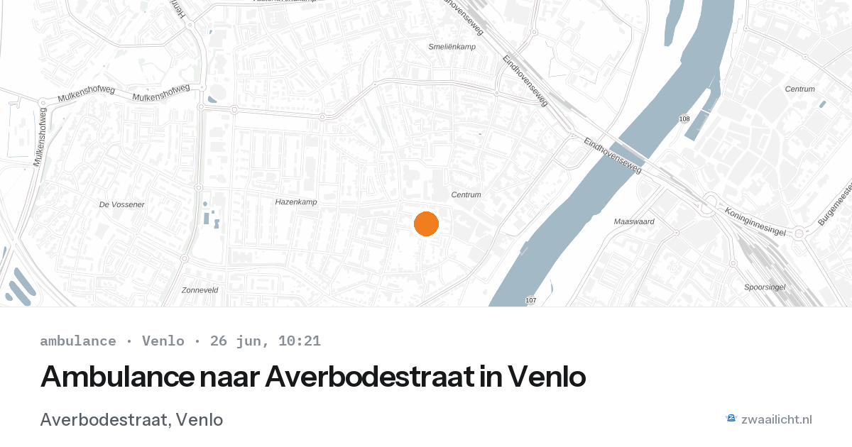 Ambulance naar Averbodestraat in Venlo — 26 jun 2026
