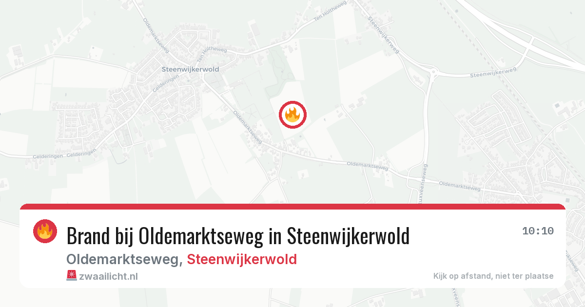 Brand bij Oldemarktseweg in Steenwijkerwold — 28 jun 2026