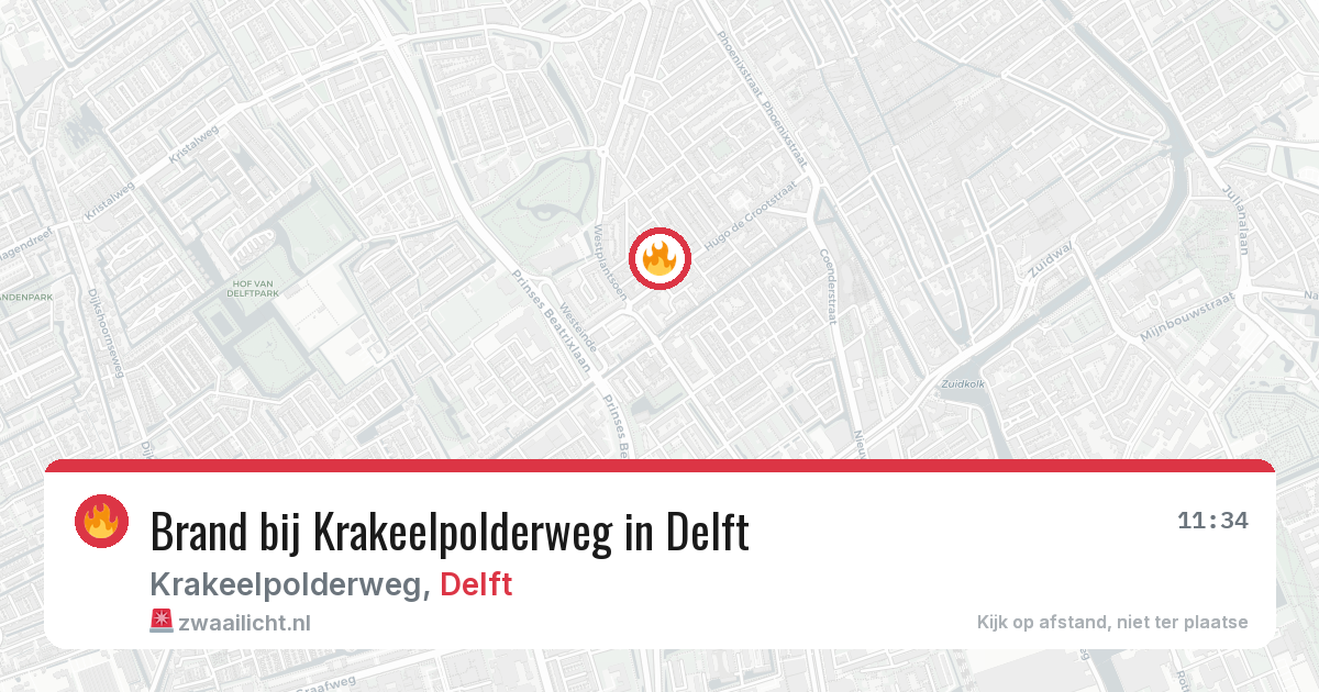 Brand bij Krakeelpolderweg in Delft — 10 jul 2026