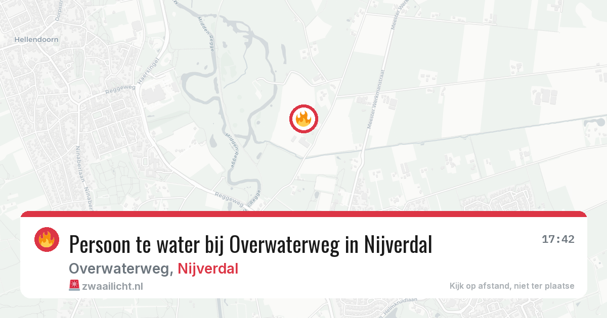 Persoon te water bij Overwaterweg in Nijverdal — 20 mrt 2026