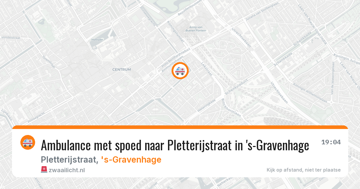 Ambulance met spoed naar Pletterijstraat in 's-Gravenhage — 22 apr 2026