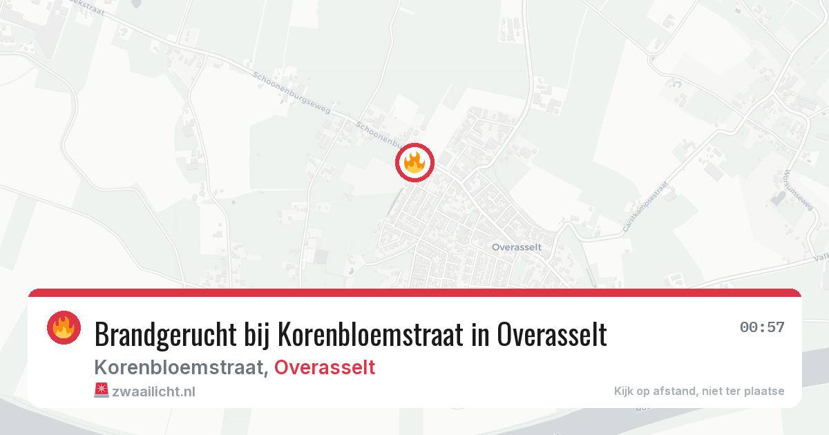 Brandgerucht bij Korenbloemstraat in Overasselt — 13 feb 2026