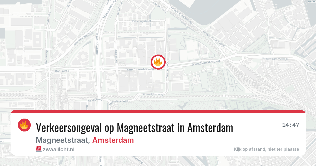 Verkeersongeval op Magneetstraat in Amsterdam — 12 mei 2026