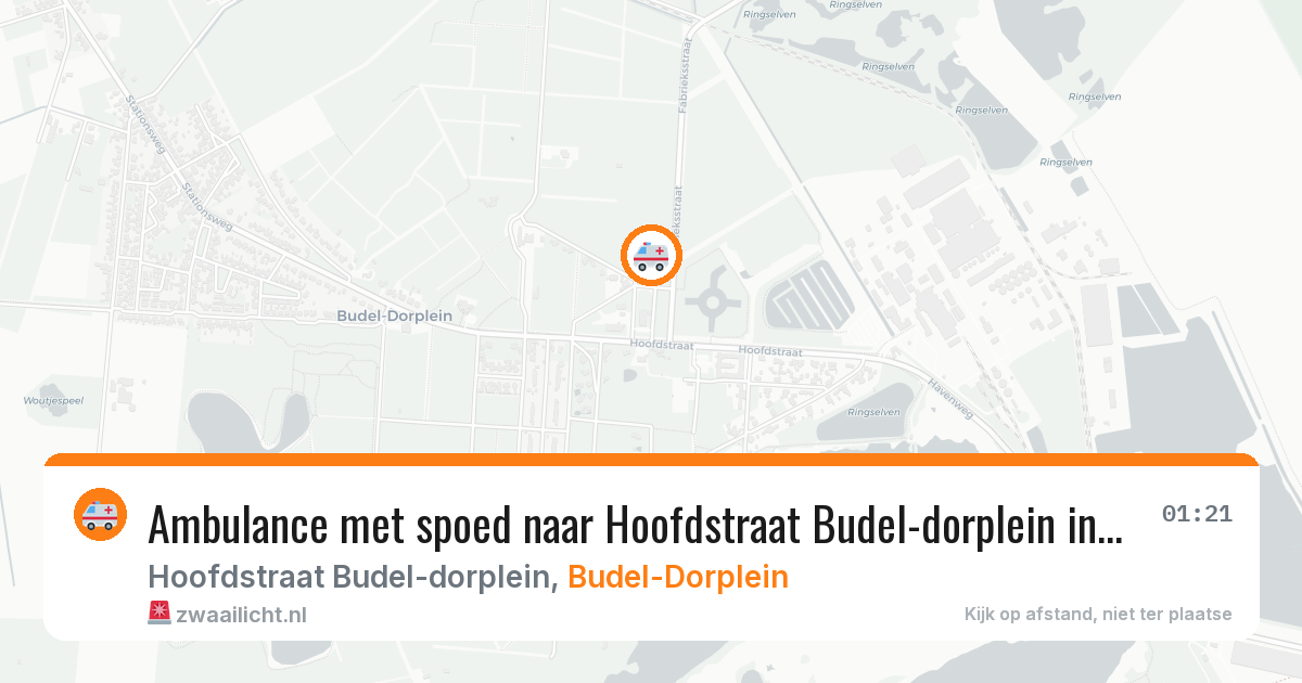 Ambulance met spoed naar Hoofdstraat Budel-dorplein in Budel-Dorplein — 15 jun 2026