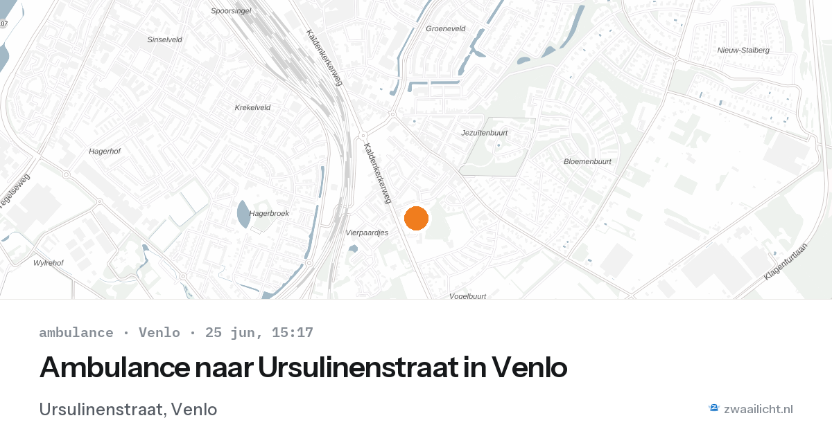 Ambulance naar Ursulinenstraat in Venlo — 25 jun 2026