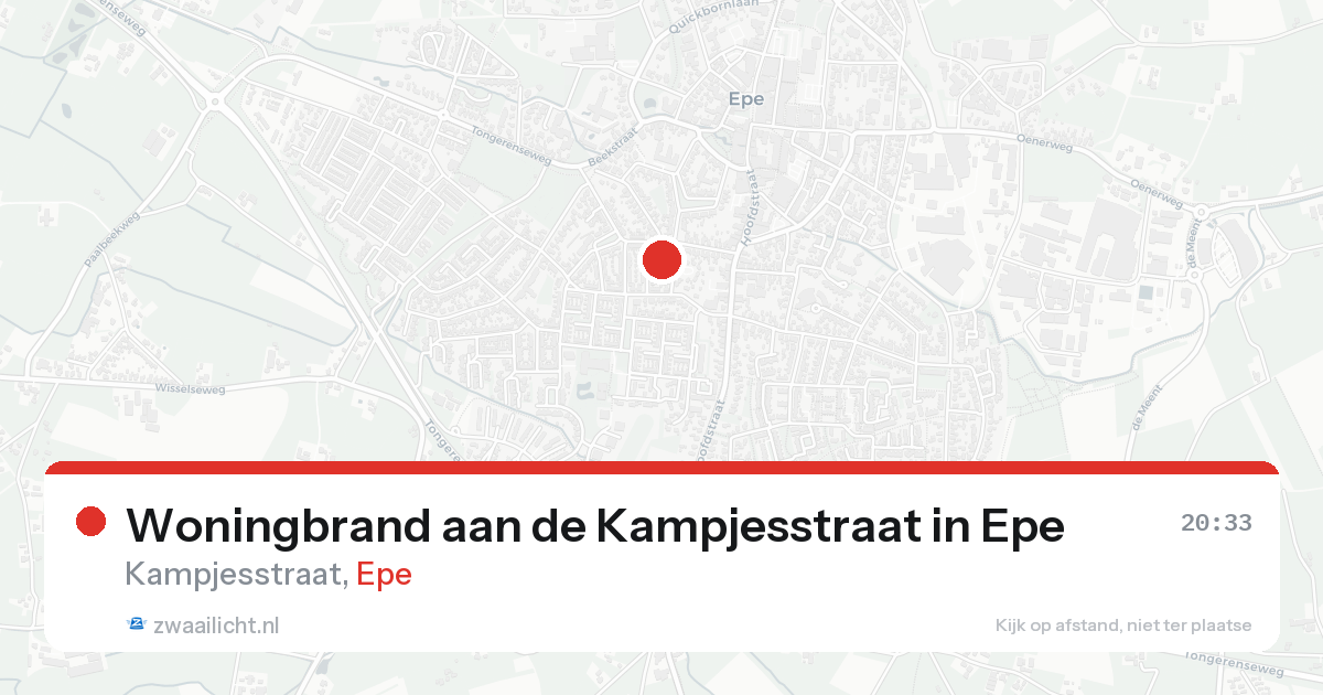 Woningbrand aan de Kampjesstraat in Epe — 31 jan 2026