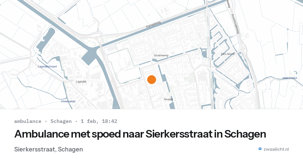 Ambulance met spoed naar Sierkersstraat in Schagen — 1 feb 2026