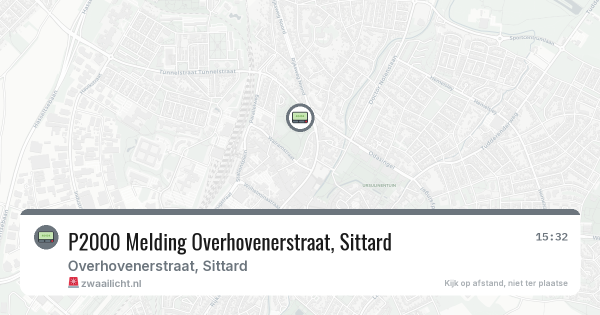 P2000 Melding Overhovenerstraat, Sittard — 15 feb 2026